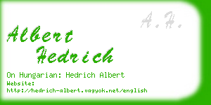 albert hedrich business card